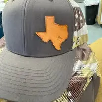 Custom Texas leather patch hat